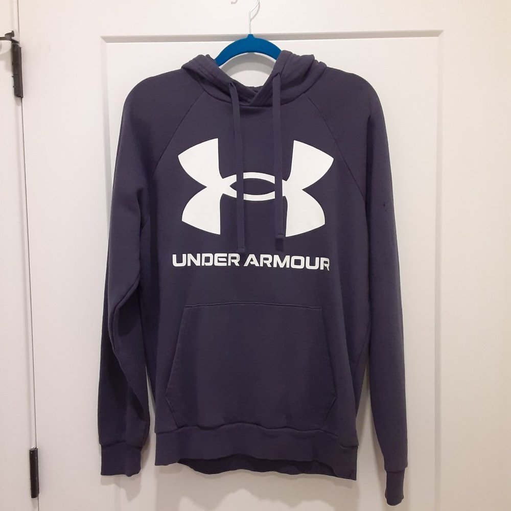 UNDER ARMOUR men's navy blue big logo hoodie sweatshirt (M)